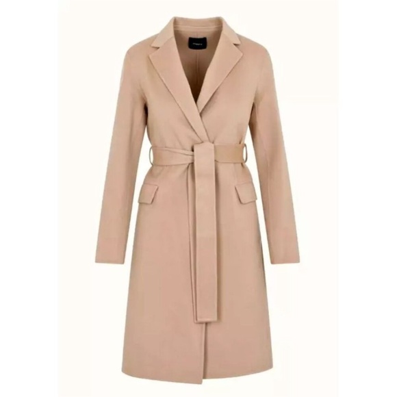 Theory Palomino wrap coat, Elegant Tan Women's Coat - Picture 1 of 7